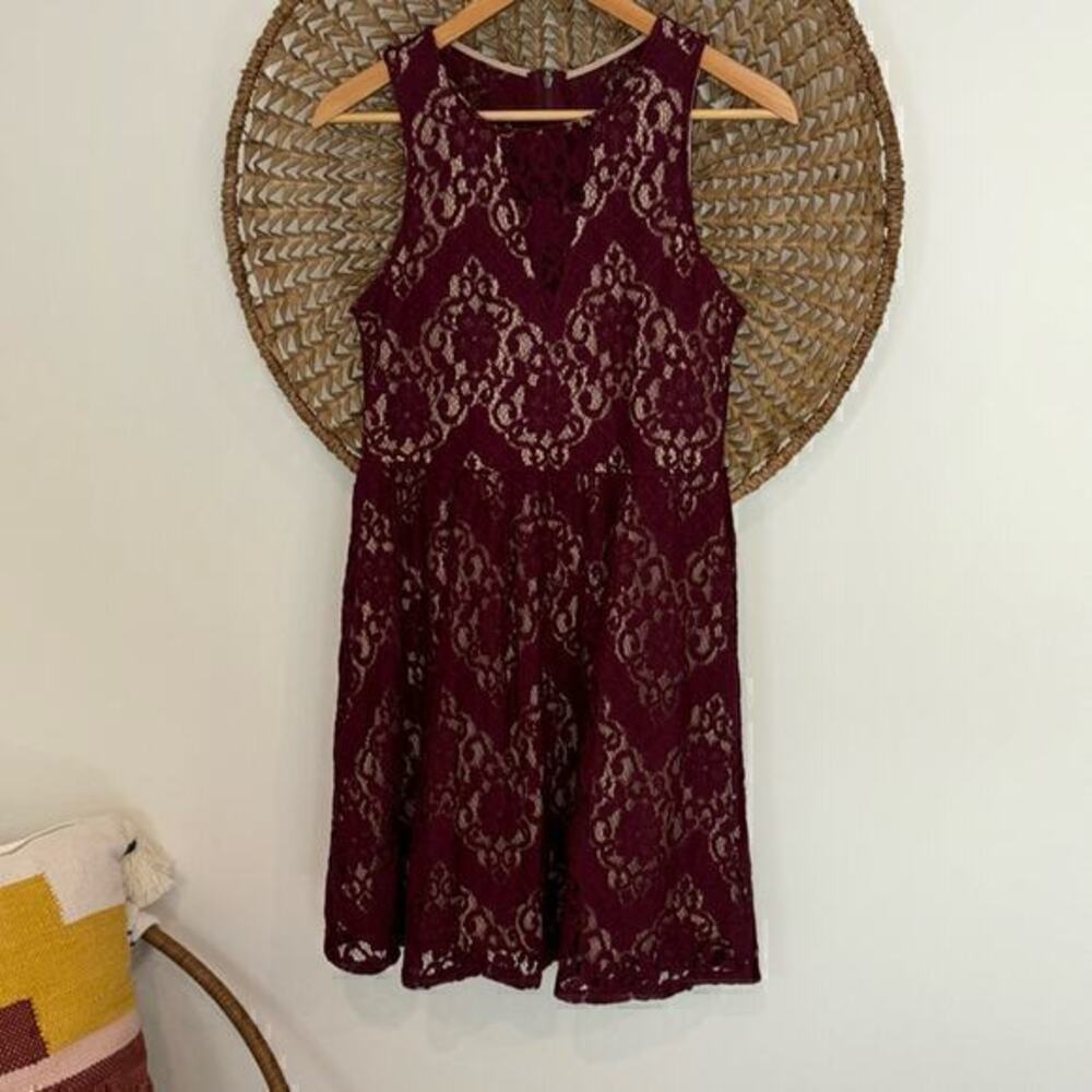 Altar’d State burgundy lace dress size small